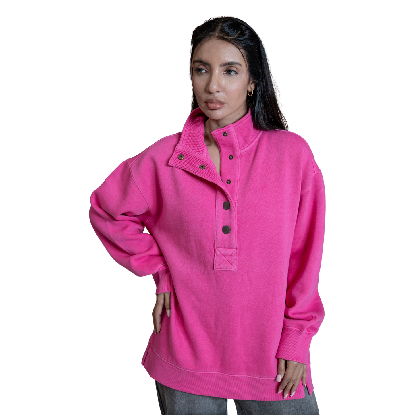 Rosewood-Hi-neck Sweatshirt