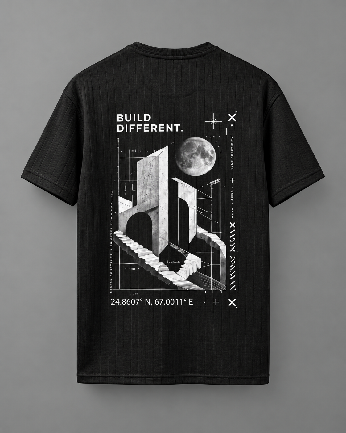 Architectural Blueprint Tee – Onyx Black
